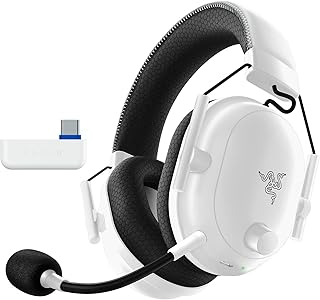Razer BlackShark V2 Pro Wireless PlayStation Gaming Headset: 50mm Drivers - Super Wideband Mic - Noise Isolating Earcups - For PS5, Nintendo Switch 2, PC, Mac - Bluetooth, USB-C - 70hr Battery - White