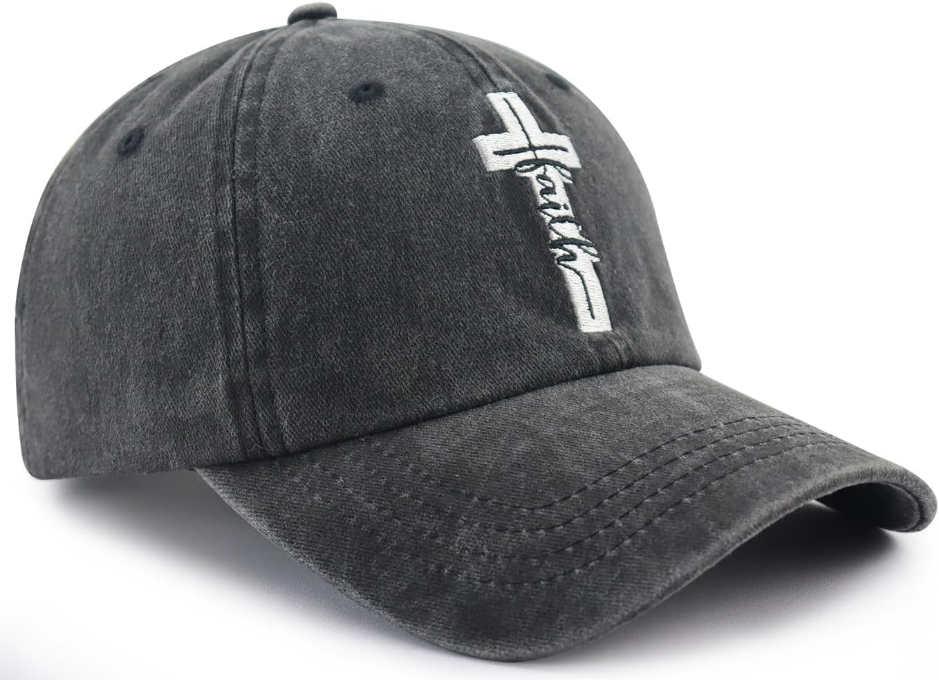 Jesus Cross Hat for Men Women, Funny Adjustable Cotton Embroidered Christian Religious Faith Baseball Cap - Image 3