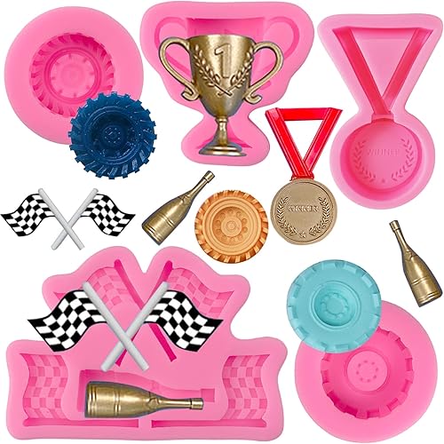 Vista 37 de Rainmae Moldes de silicona para fondant de dinosaurio, molde de arcilla de dinosaurio de dibujos animados para niños, para hornear pasteles