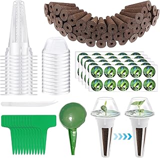 138 Stück Hydroponic System Zubehör Set mit 50 Wachstumsschwämme 12 Pflanzkörbe 12 Pflanzenetiketten 50 Aufklebern Anzucht Zubehör Kompatibel Meisten Hydroponisches Anzuchtsystem für Indoor Garten