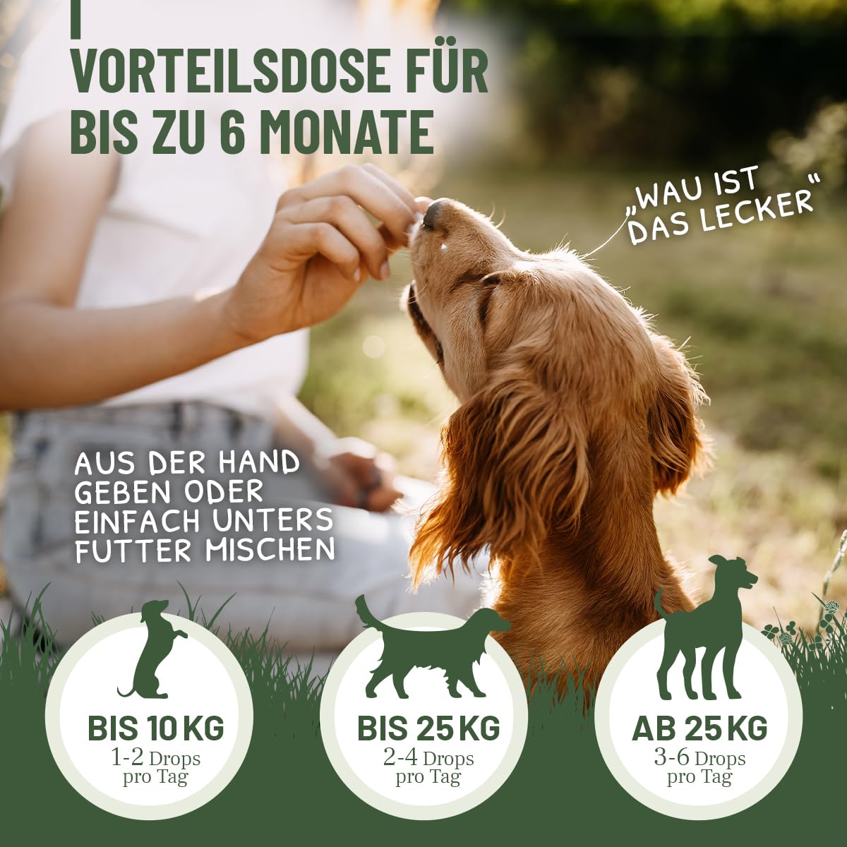 ReaVET Gras & Kotfresser Drops für Hunde – bei Fressen von Gras & KOT – beruhigt den Magen & reduziert Sodbrennen – Grasfresser Drops mit Heilerde, Ayurvedische Heilpflanze I 350g (180 Stück)