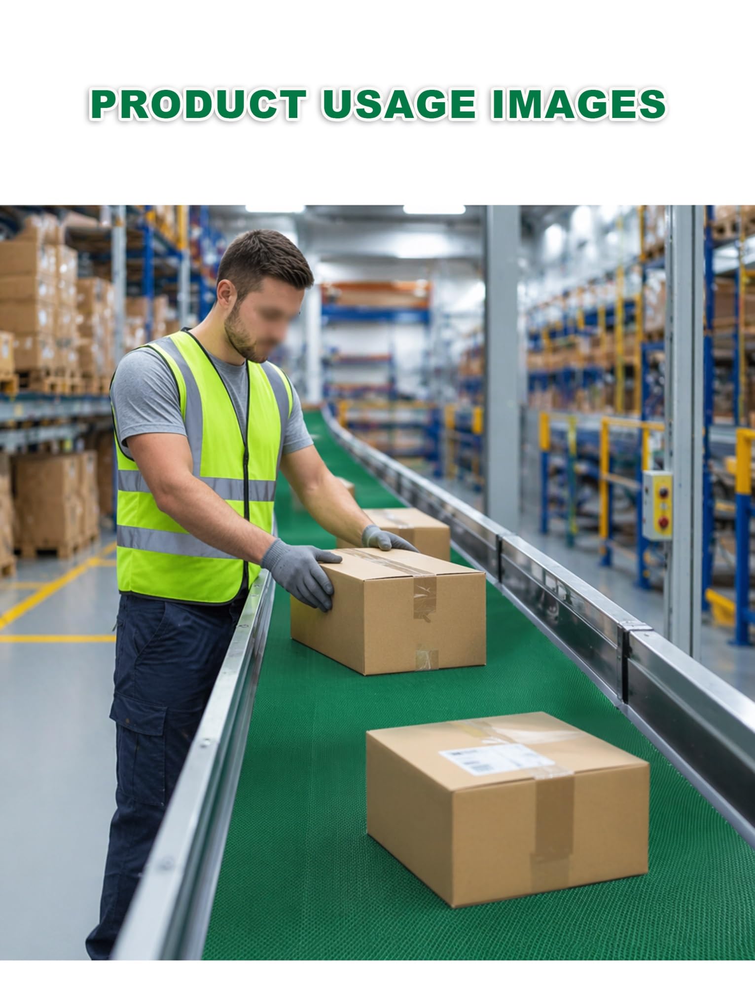 Nastro trasportatore in PVC Verde Resistente - Nastro di Alimentazione Industriale Antiscivolo Spesso 4 mm, Adatto per Lo smistamento logistico aeroportuale - Resina Resistente all'abrasione