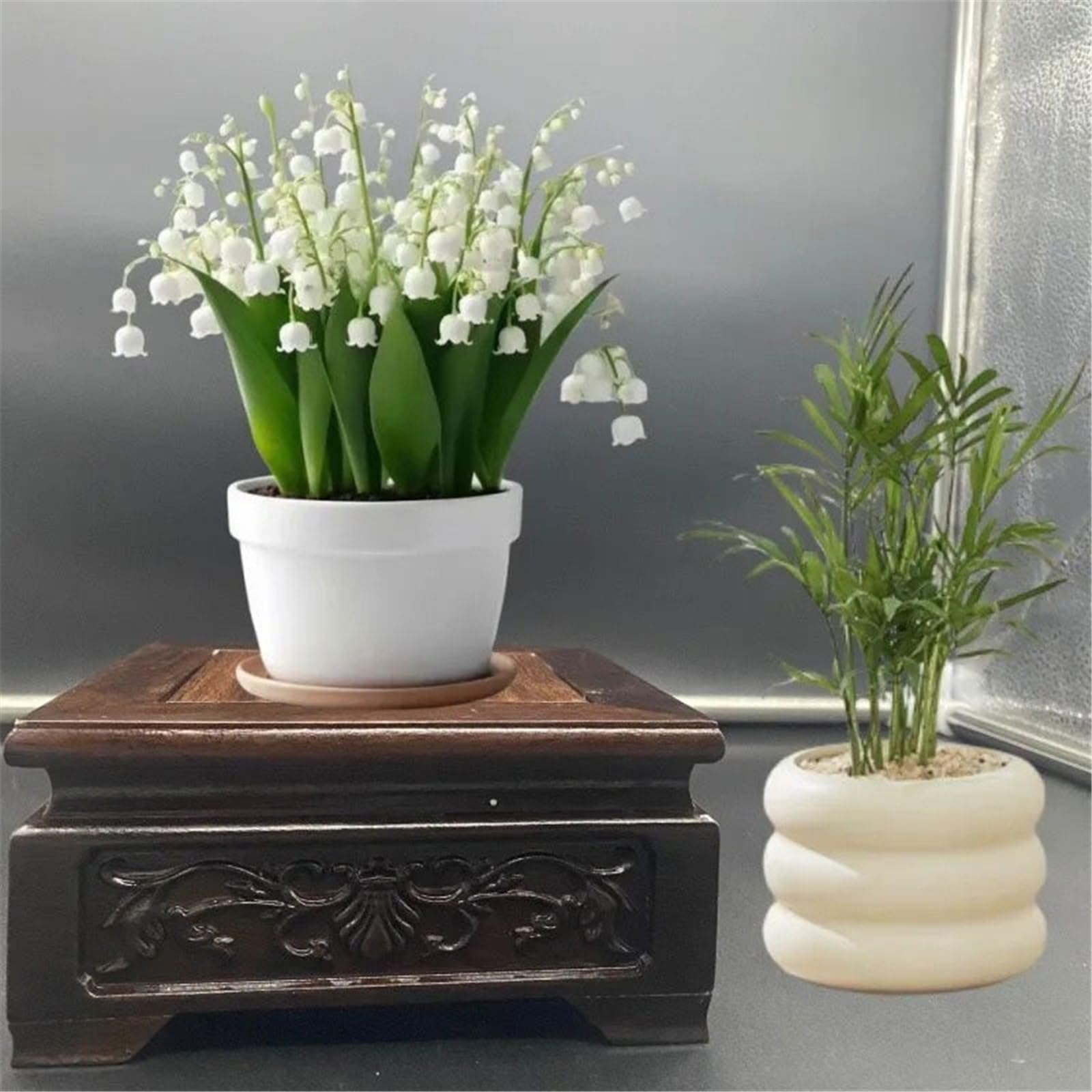 Support à bonsaï Service à thé en ébène, vase, piédestal, brûleur d'encens en bois, présentoir à bonsaï
