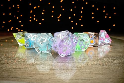 Miniatura 3 de FanRoll Elixir - Juego de dados de núcleo líquido: polvo arcoíris