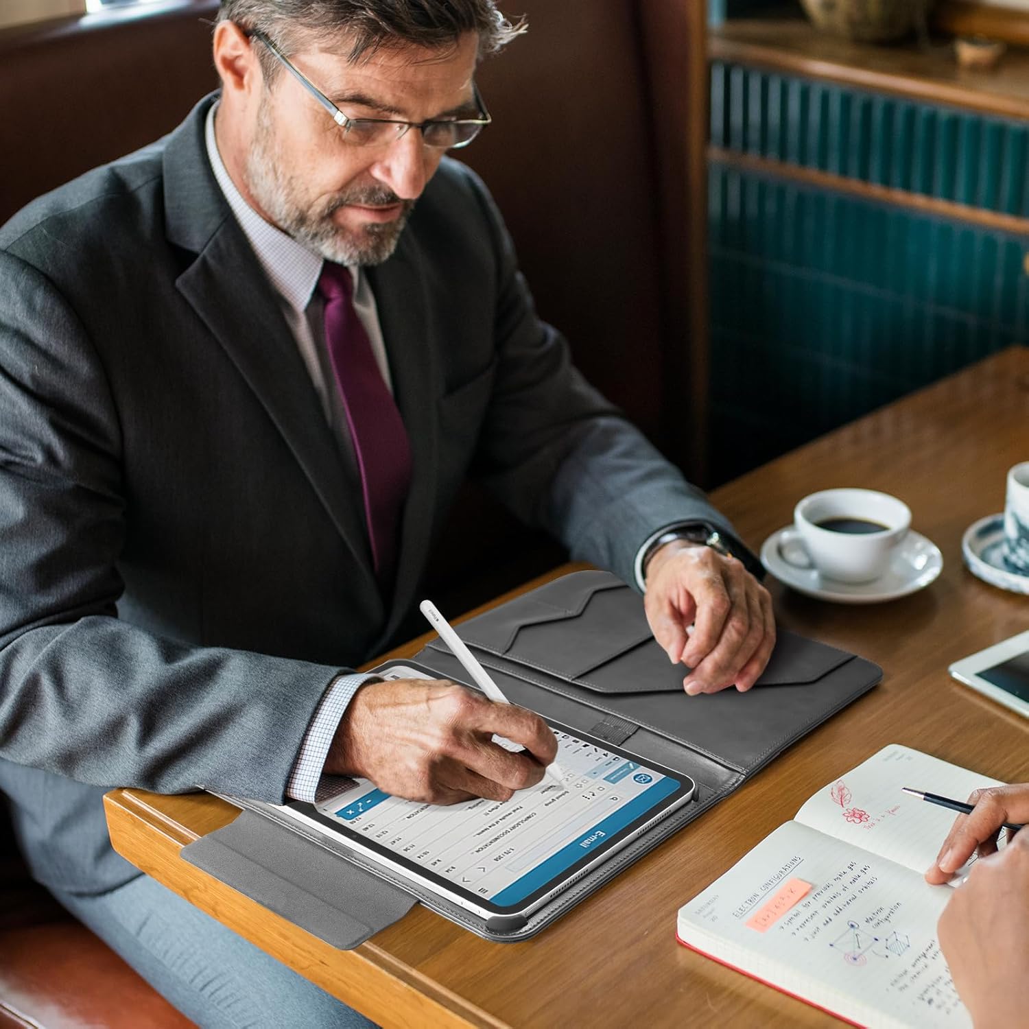 CoBak Premium Leather Case for iPad Pro 11-inch (M4/M5) 2024/2025, Built-in Folder Storage, Super Magnetic Back, Auto Sleep/Wake Function, - Image 7