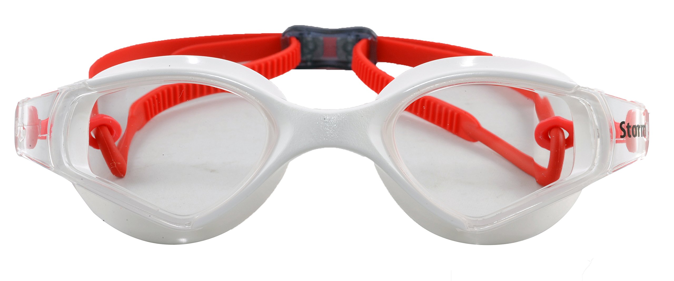 Storm Bluefin Fitness Swim Goggle - White/Red w/Clear Lenses
