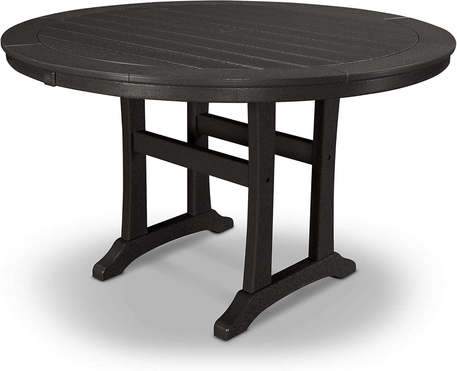 POLYWOOD® Nautical Trestle 48" Round Dining Table in Slate Grey