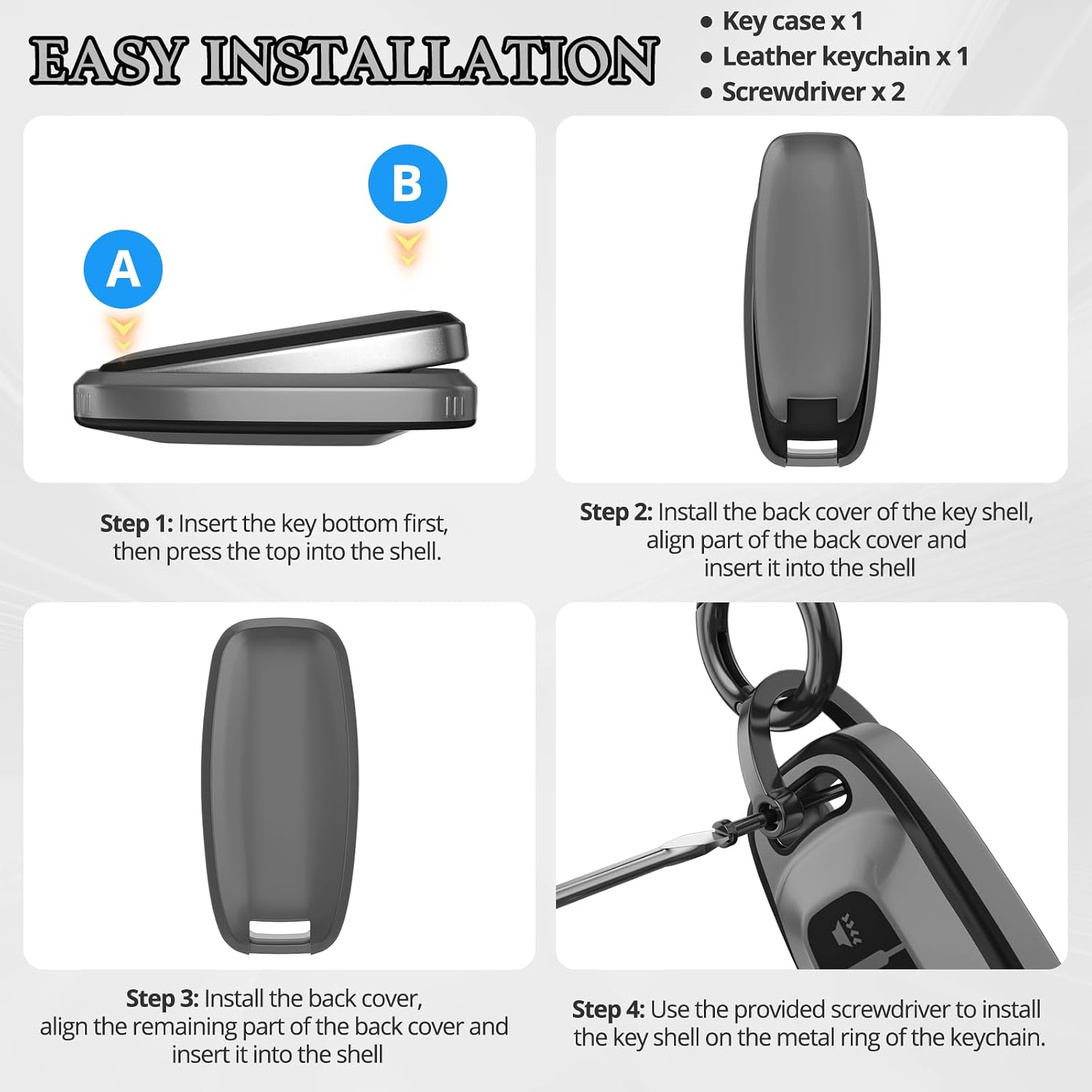 for Nissan Key Fob Cover Accessories, Matte TPU Material, with a Cute Leather Keychain, for 2023 2024 2025 2026 Rogue Pathfinder Versa 2025 Sentra Patrol Armada Smart and More.