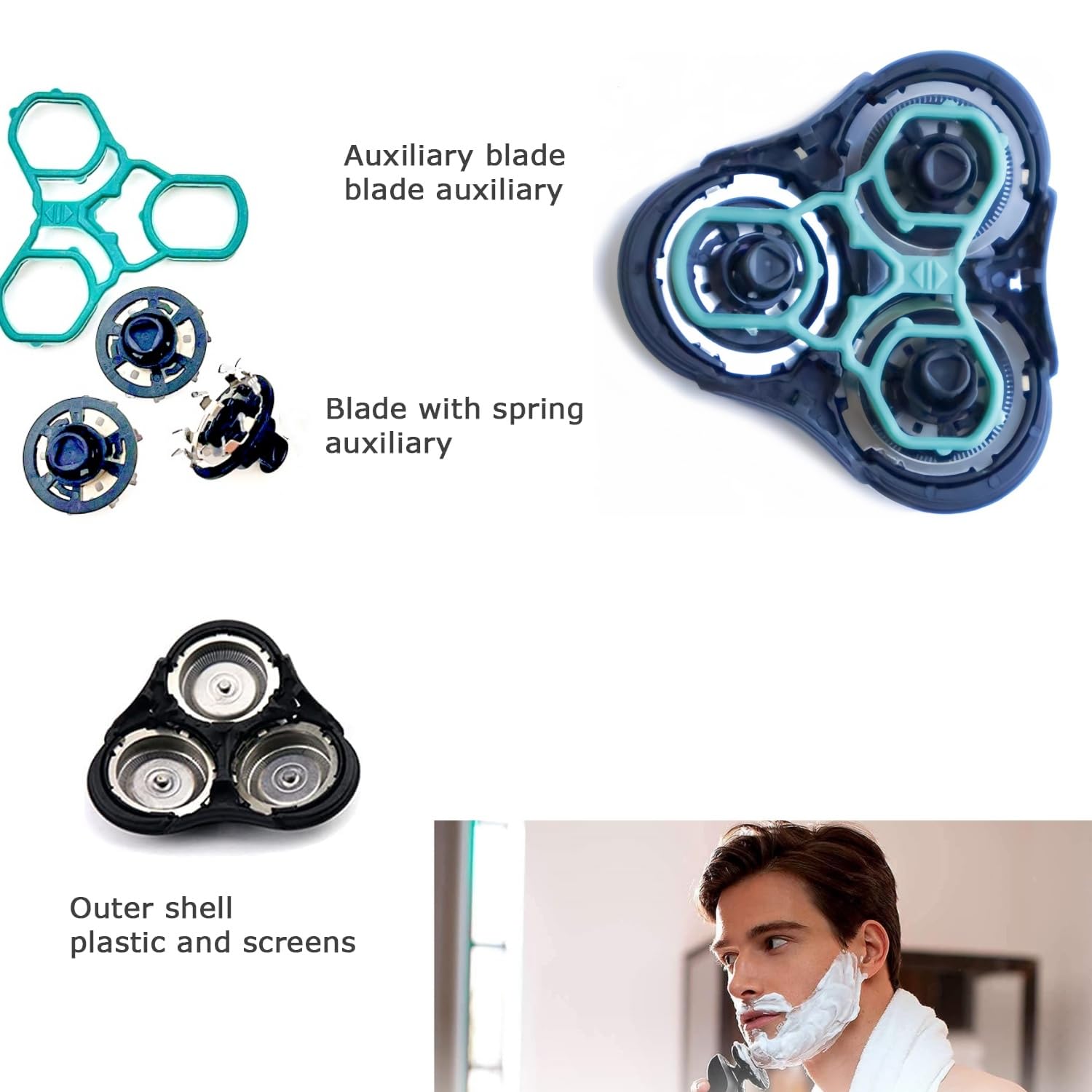 Amazon.com: RQ11 Replacement Heads Compatible with Philips Norelco