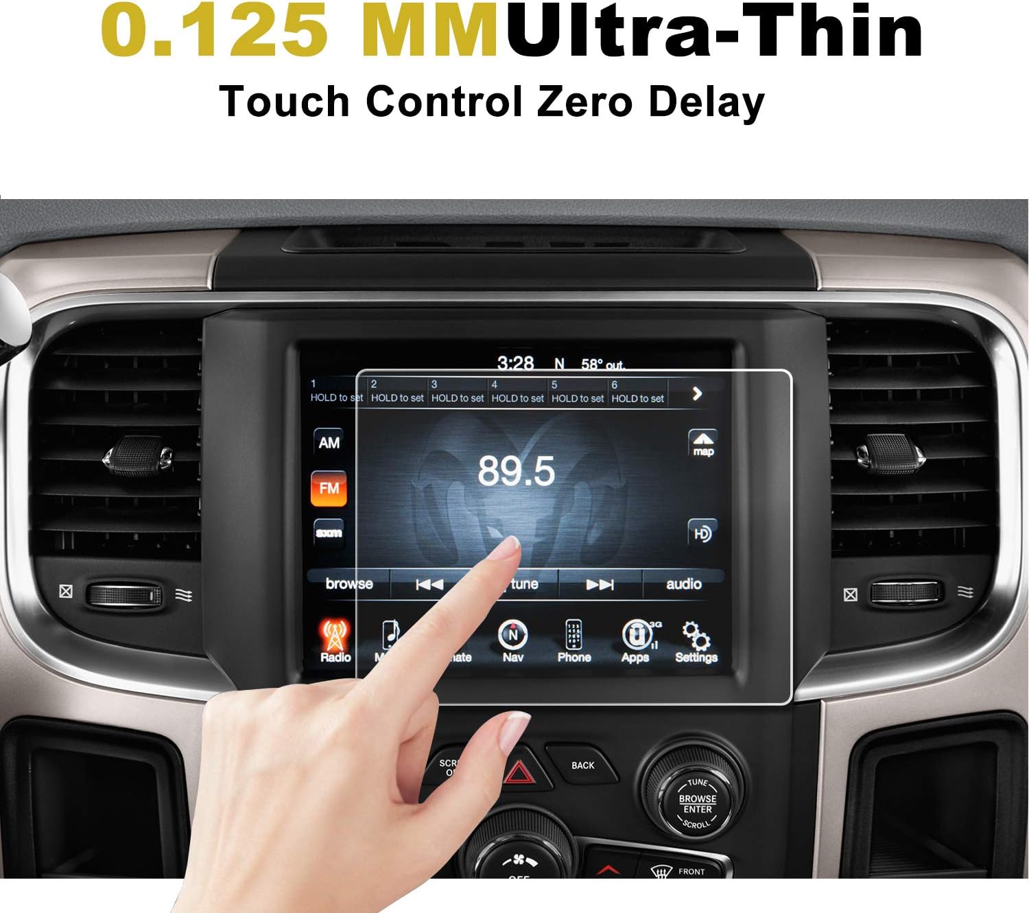 LFOTPP [2PCS] 2023 Ram Screen Protector 8.4-Inch for 2013-2022 2023 Ram 1500 2500 3500 Uconnect PET Plastic Navigation Center Touch Media Screen Protector 2023 Ram Accessories Anti-Scratch