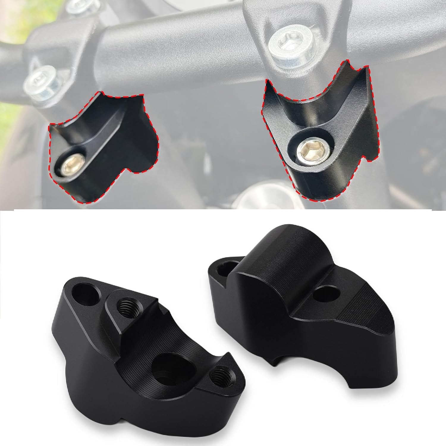 Motorcycle Handlebar Riser Extension Upward & Backward Mount Extender Clamps (for KTM Vehicle) 690 790 890 Duke 1050 1090 1190 1290 Adventure R, Super Duke R, Enduro R SMC