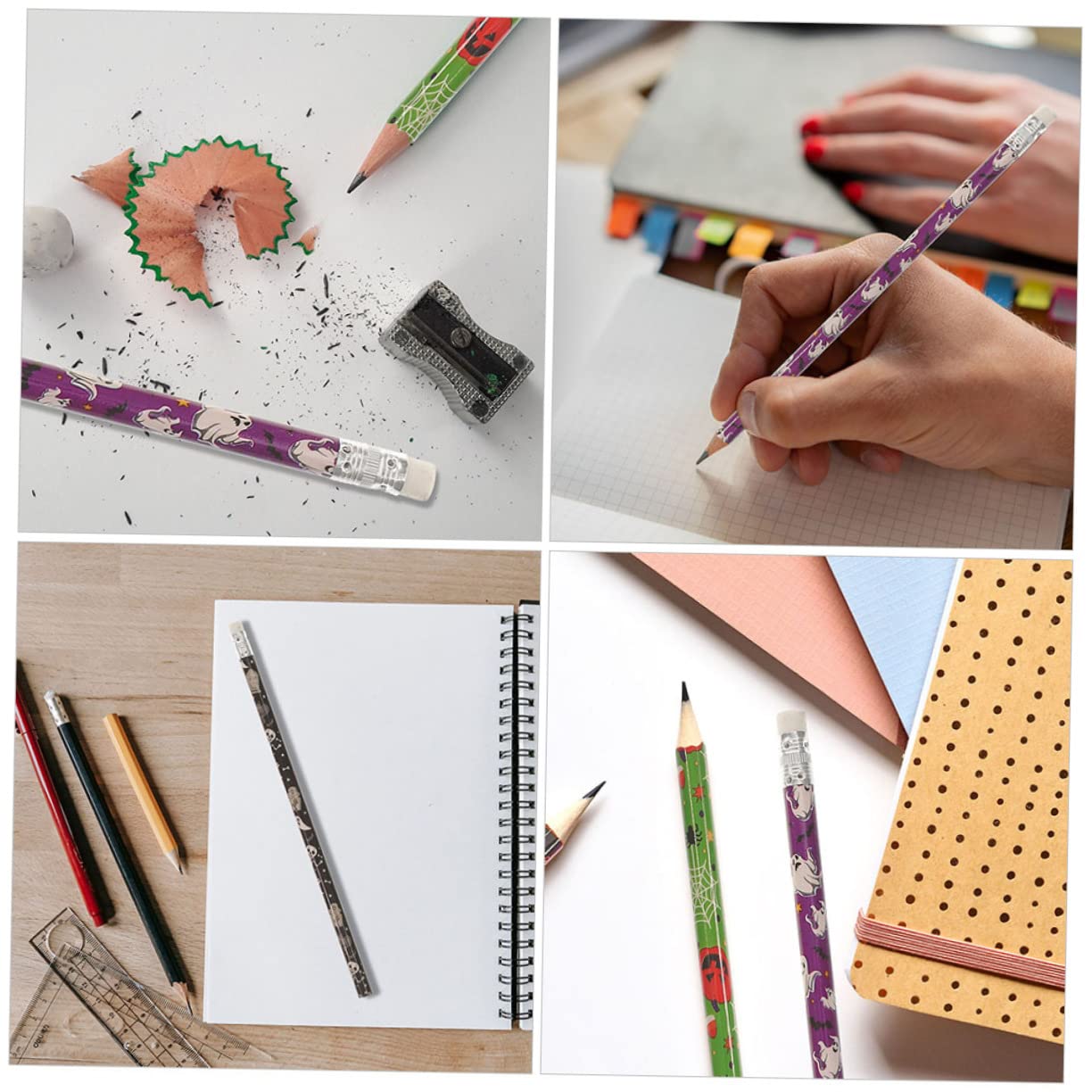 Housoutil 150 Pièces Lot de Crayons Colorés à Motifs Variés pour Garçon Fille Crayons Décriture avec Résistantes pour Élèves et Usage Scolaire