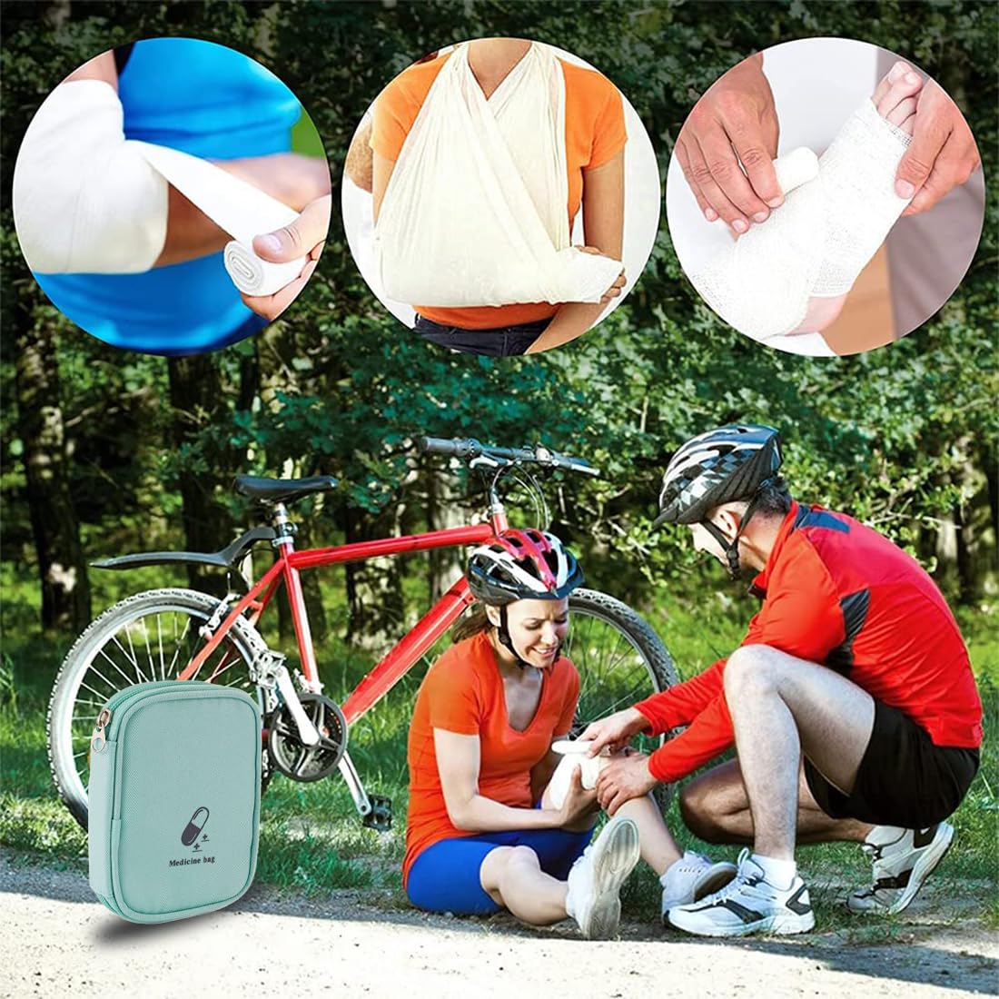 JEYORZY 1 Stück Mini Medizinische Aufbewahrungstasche, tragbar Notfalltasche Reißverschlusstaschen zur Aufbewahrung von Medizin,Perfekt für Camping, Wandern und Reisen