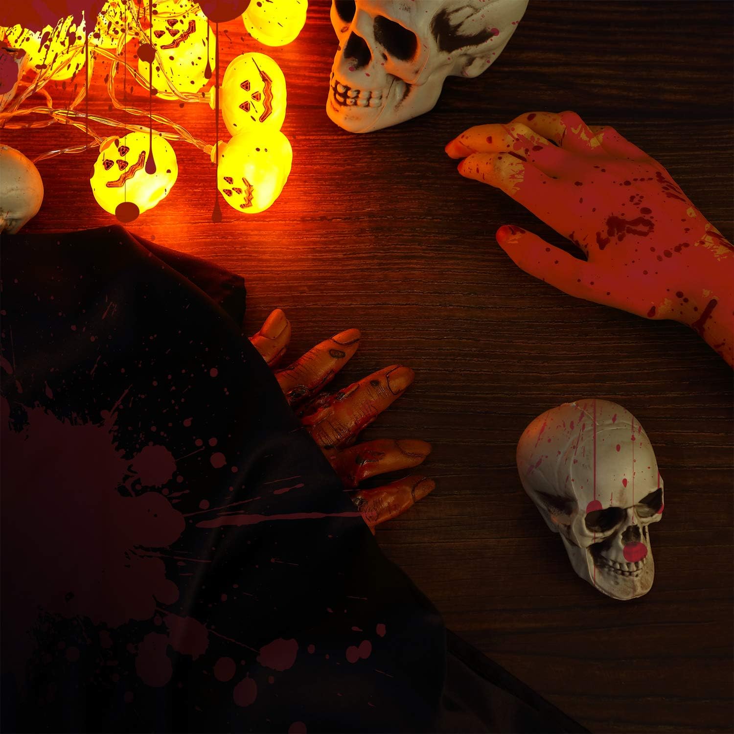 Sumind 10 Pieces Halloween Severed Bloody Fingers Props Realistic Fake Fingers Halloween Bloody Decorations Broken Horrible Prank for Party Decoration and Cosplay