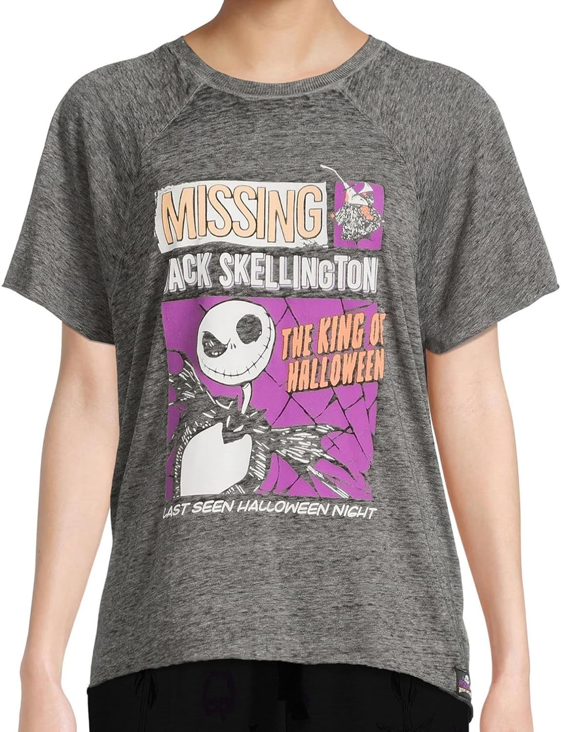 Disney Women's Nightmare Before Christmas Jack Skellington King of Halloween Short-Sleeve Sleep Shirt Pajama