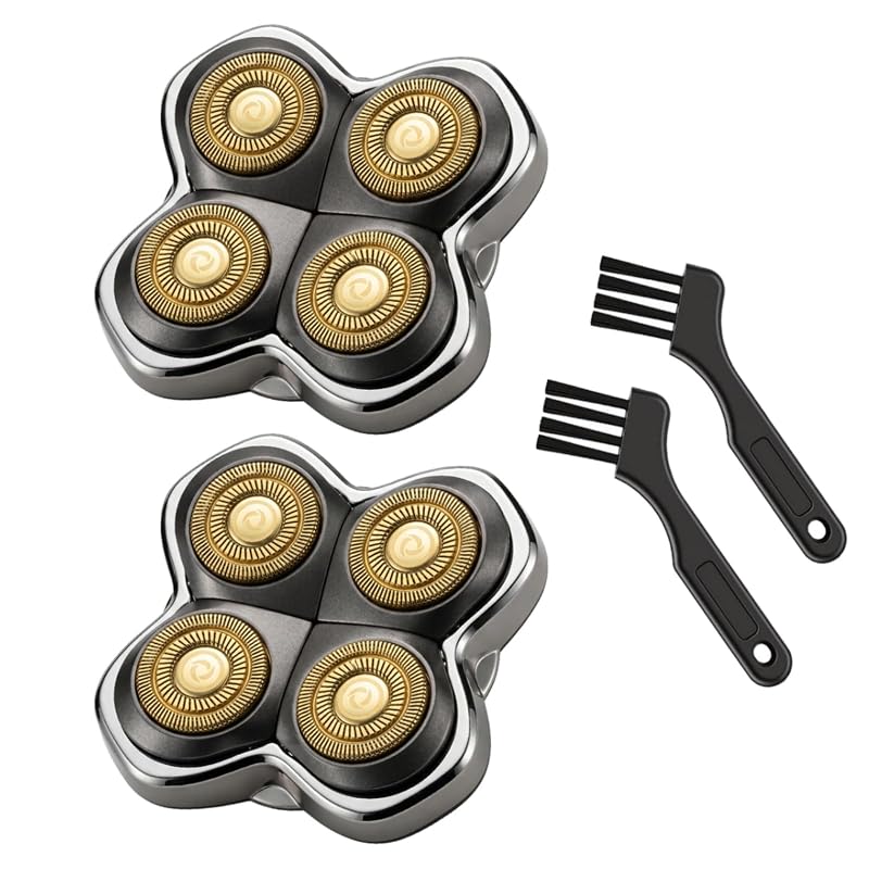 Cabeça de reposição com 4 lâminas Vetmor para barbeadores Skull Pitbull, Butterfly kiss pro e Palm, dourada — Pacote com 2