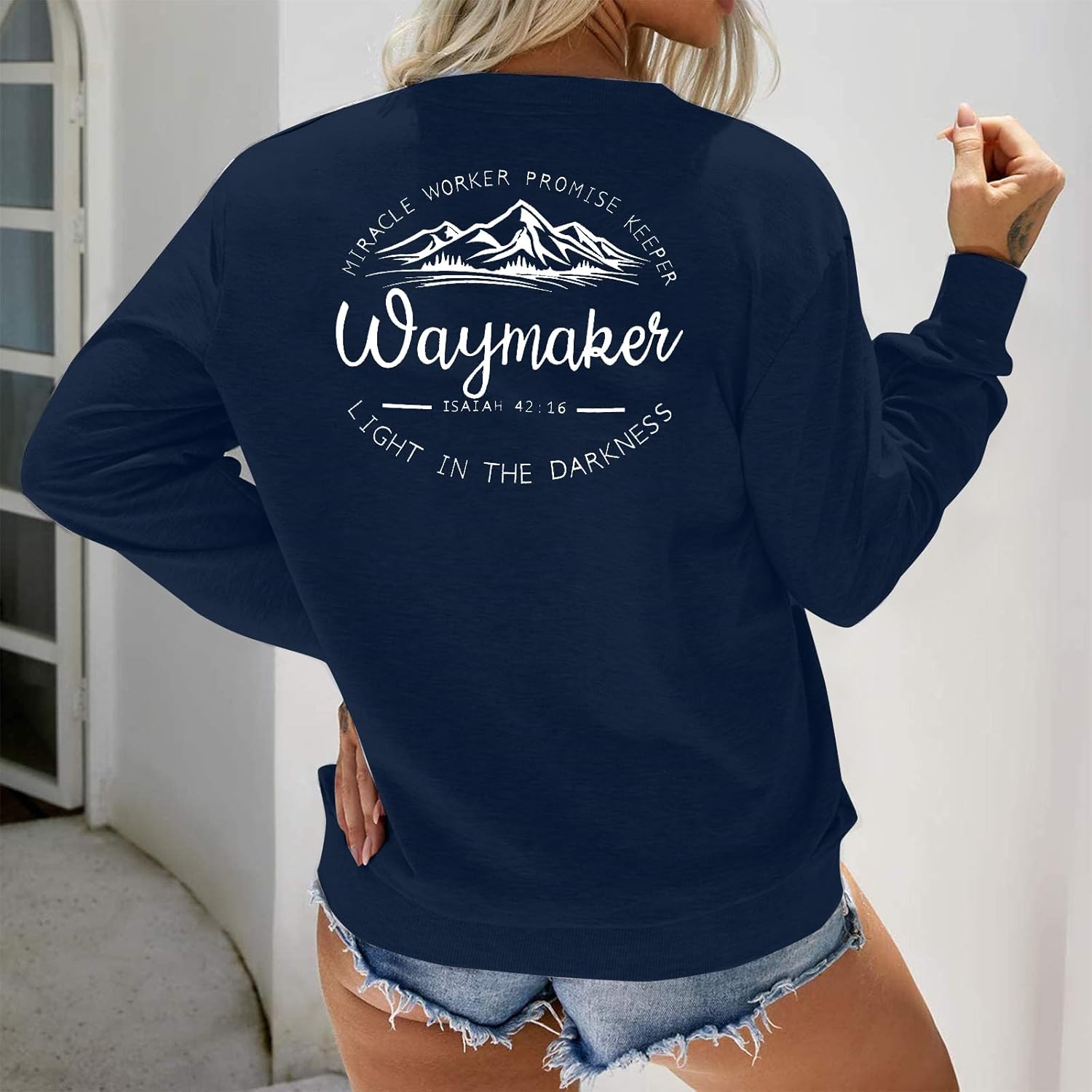 JINTING Christian Jesus Sweatshirt Women Religious Faith Sweatshirts Inspirational Waymaker Pullover Bible Verse Tops - Image 3