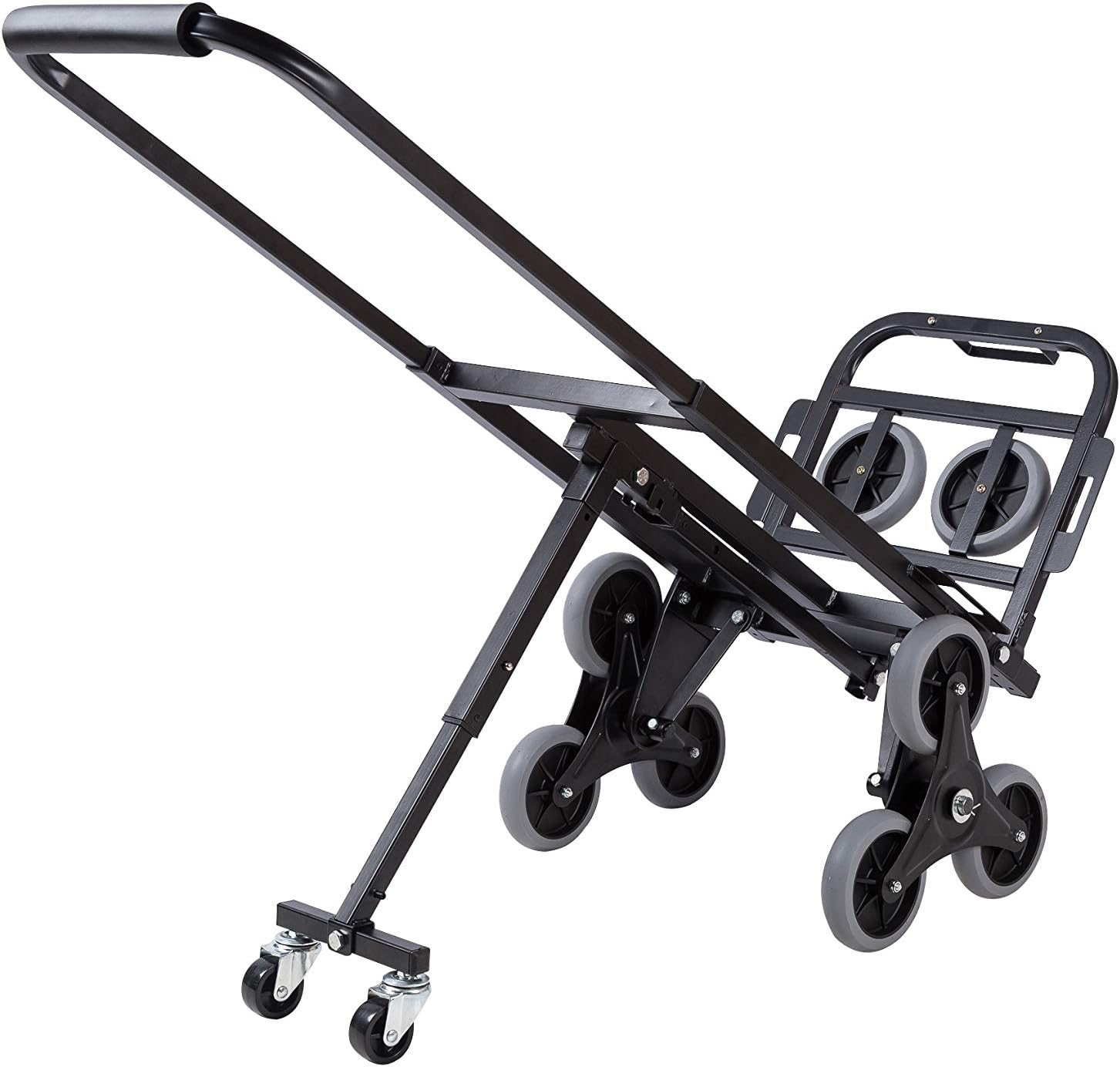 Stair Climbing Cart Portable Climbing Cart 330 LBS Three-wheel Chassis Portable Stair Climber Hand Truck Heavy Duty with 6 Wheels