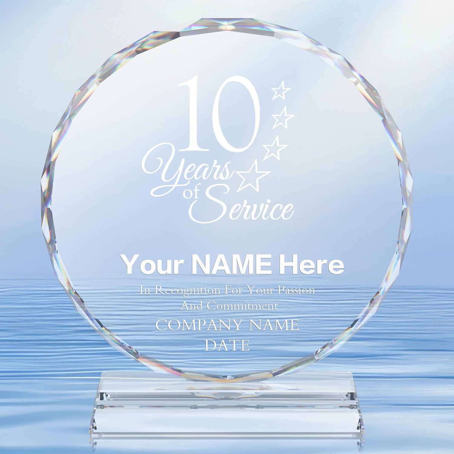 Custom Crystal Trophy Award - 6.3‘’ Personalized Engraved Crystal Award for Corporate Recognition, Sports Championships, Academic Awards & Retirement Gifts - Employee Recognition Awards and Trophy