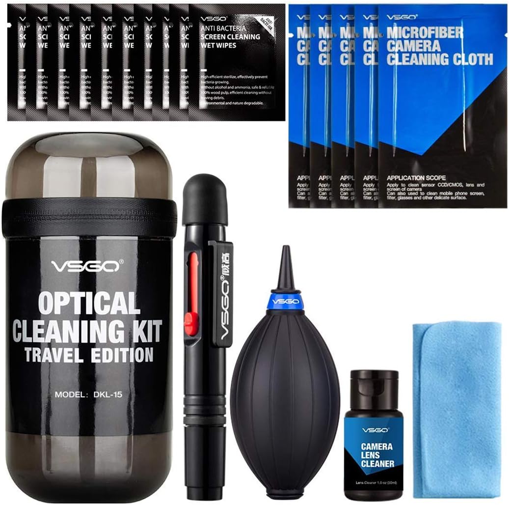 Professional Lens Cleaning Kit (DKL-15D) - Includes Lens Pen, Air Blower & Cleaning Fluid - Portable Dust Removal for Camera Lenses, Filters, Cell Phones and Electronics