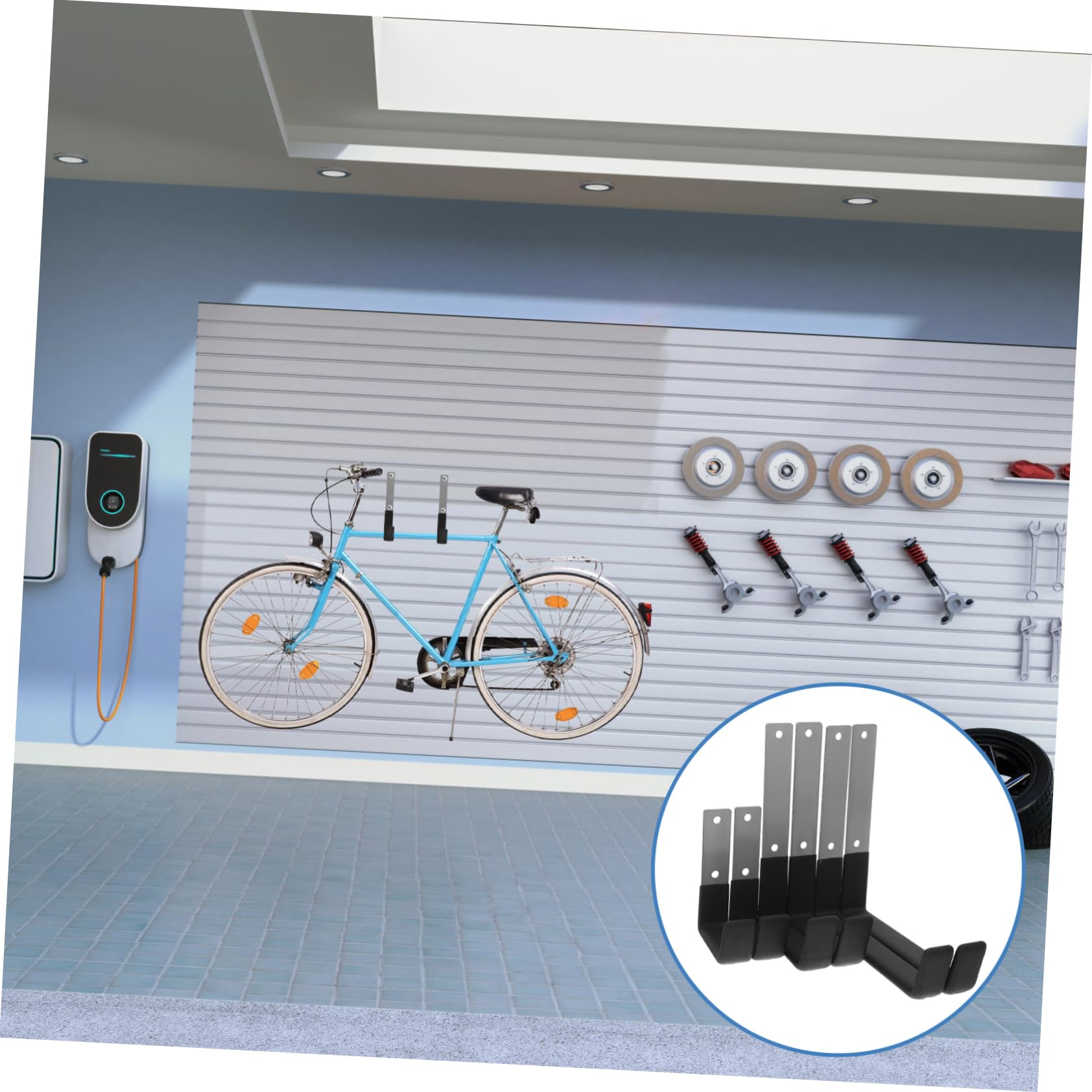Artibetter Ganchos de Pared Paquete de 6 para Garaje Resistentes de Acero para Colgar Cables y Mangueras Recubrimiento Antideslizante y Fácil Instalación en Paredes