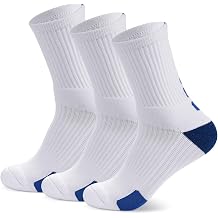 Basketball Socks for Men & Boys, Cushioned Athletic Sports Crew Socks for Youth Adult
