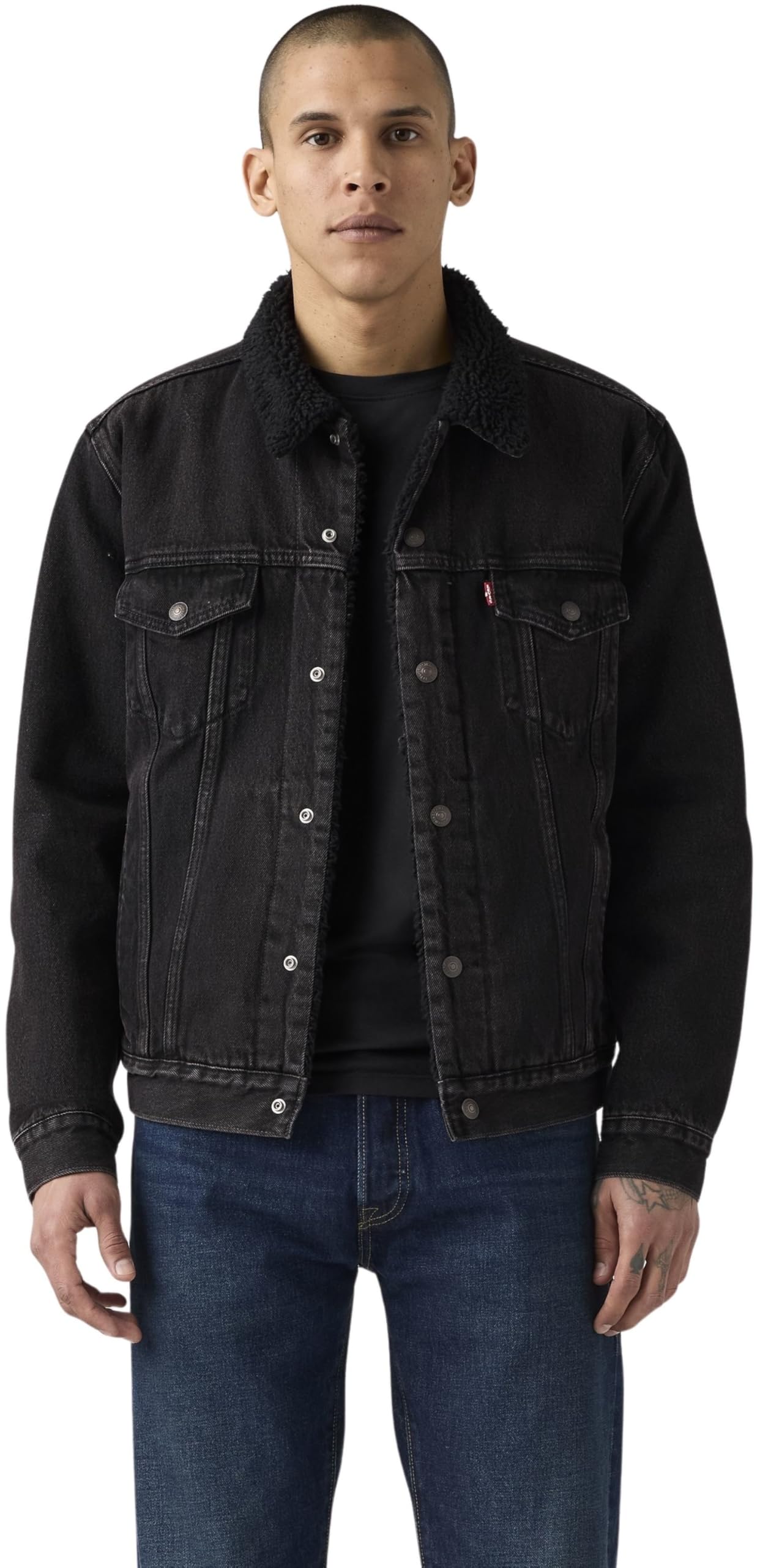 Levis Men's Type 3 Sherpa Cotton Mix Long Sleeve Denim Jacket - Built To Last - M