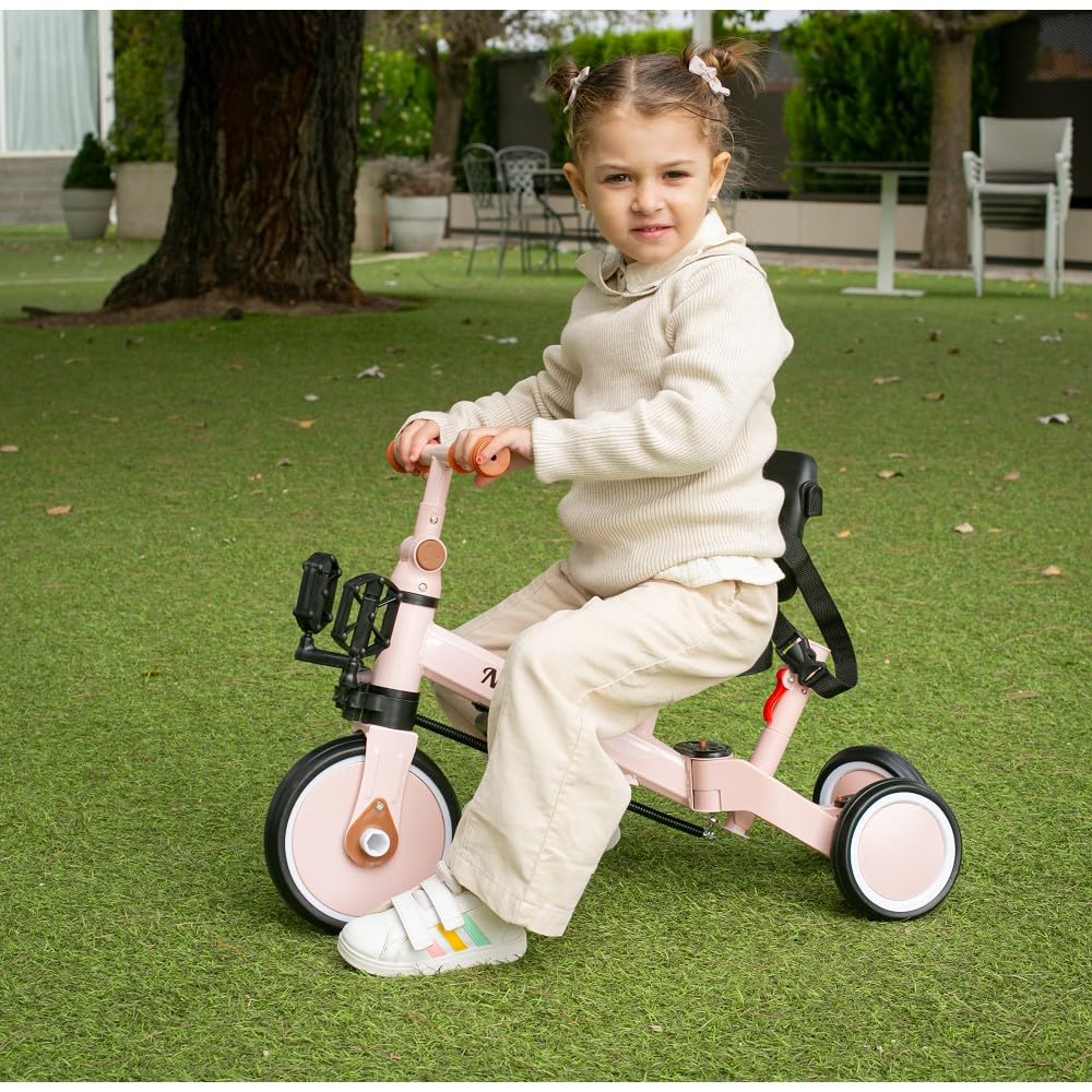 Interbaby - Triciclo "Norby" e Bici Evolutiva 5 in 1 con Capottina - 1-5 Anni