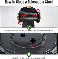 Vista 5 de Upgraded Foldable Stool Thickened Set of 2, Portable Collapsible Stool Retractable Stool, Foldable Portable Collapsible Chair for Fishing, Hiking