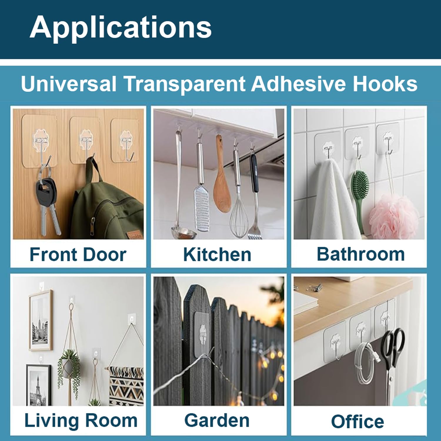 DALUCI Self Adhesive Hooks - Heavy Duty, No Drill -7 DALUCI Self Adhesive Hooks - Heavy Duty, No Drill -7