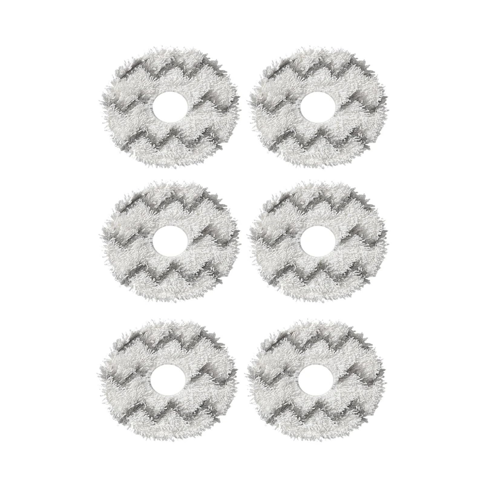 VIXWDRUTY Compatible For Ecovacs，X1 X2，Compatible For Omni，X5 T10 T20 T30 T50 N30 N9+ Accessories Robot Vacuum Cleaner Microfiber Mop Pad Mop Towel Part(6pcs)