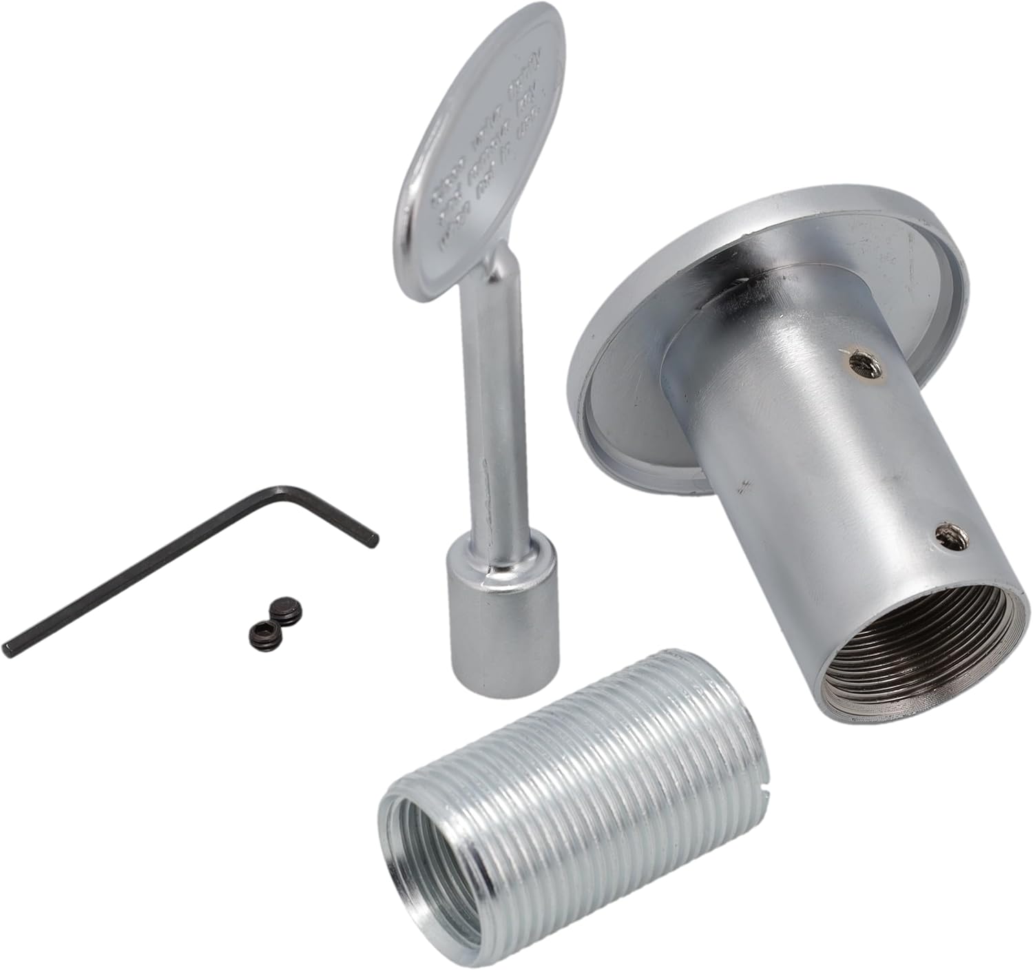 Supplying Demand LLFLGKIT-SC Fireplace Fire Pit | Log Lighter Gas Valve Kit with Universal Flange and 3” Key Satin Chrome