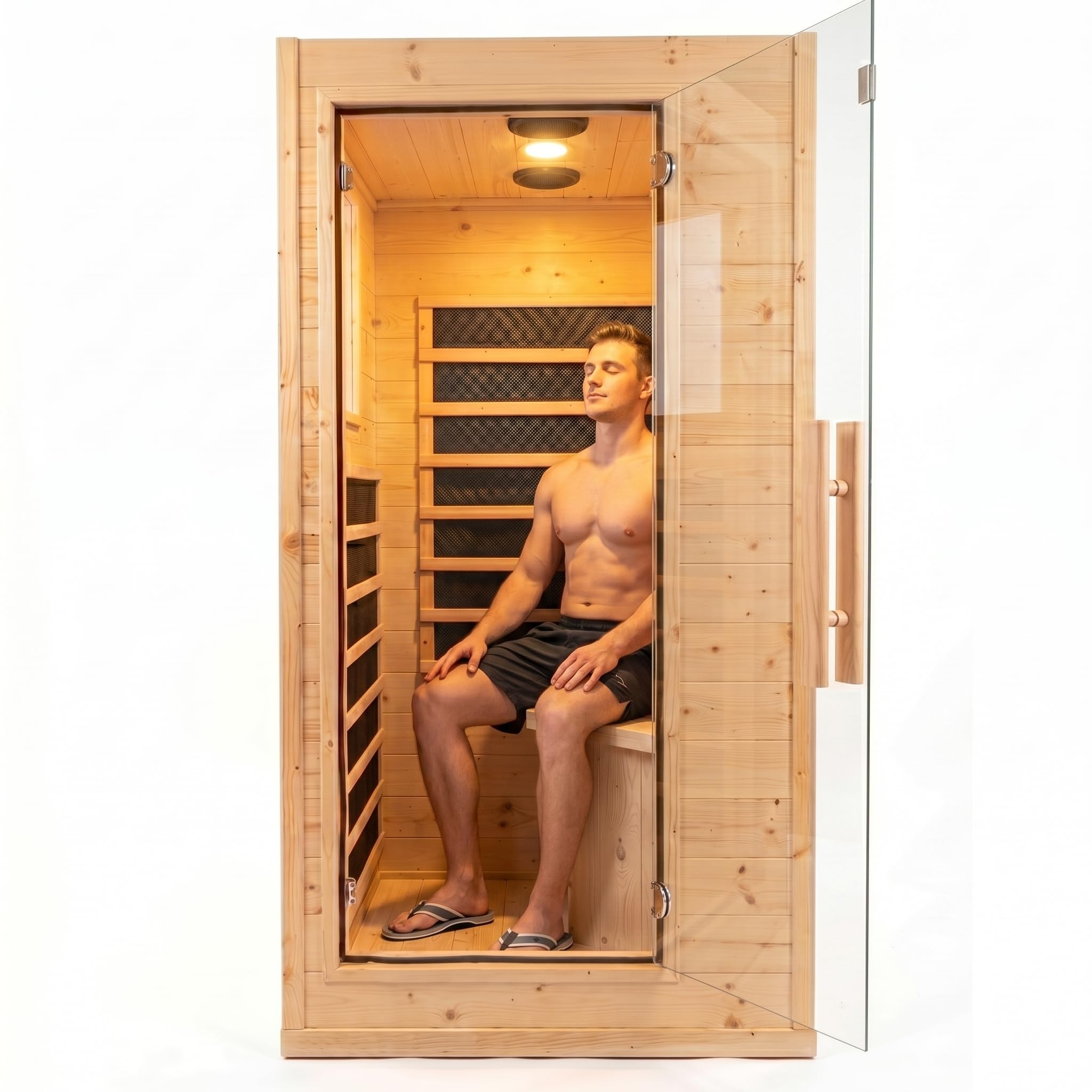 1-Person Indoor Far Infrared Sauna Canadian Hemlock