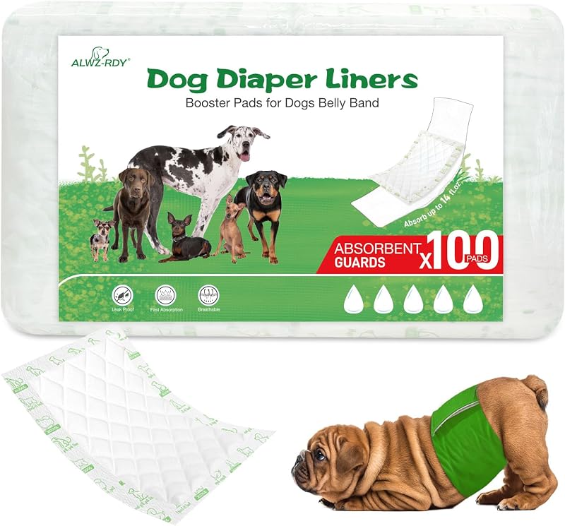 Refil para Fralda de Cães com Superabsorção e Adesivo ALWZ-RDY Regular, Pacote com 100