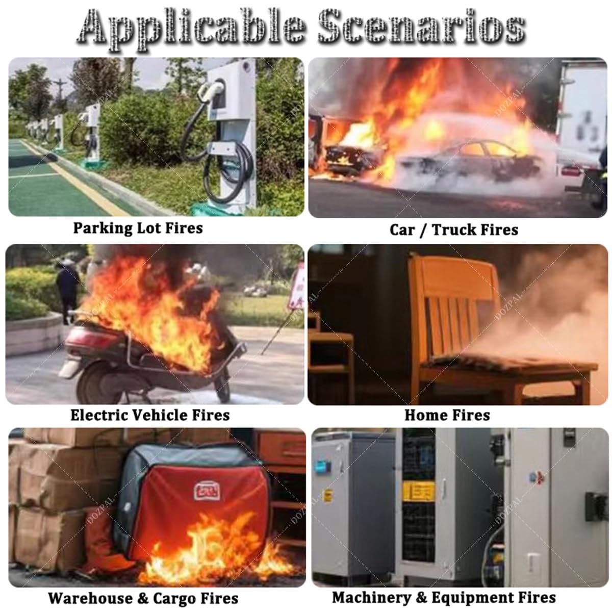 Manta ignífuga de Emergencia para vehículos, Mantas de Supervivencia seguras de Fibra de Vidrio y Silicona de Doble Cara, Manta ignífuga Reutilizable para Coche de hasta 1100 °C 3×4m