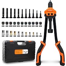 Kerry 16" Rivet Nut Tool Kit, 11 Metric & SAE Mandrels with 110 Rivnuts
