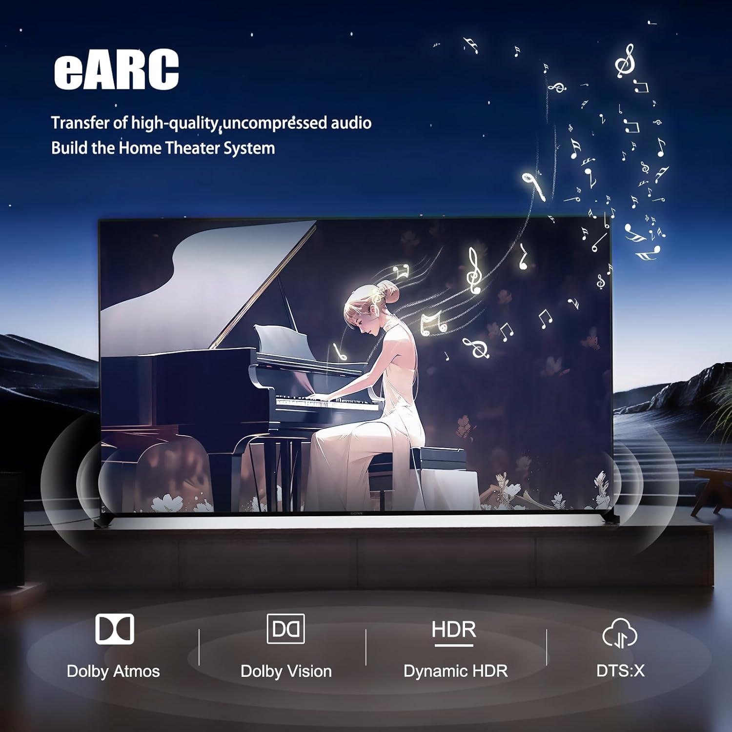 YilianOptoe 8k認定光ファイバーHDMI 2.1ケーブル 10フィート 超高速アクティブHDMIコード 48Gbps、8