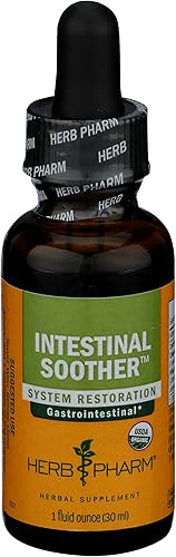 Herb Pharm Fórmula herbaria líquida certificada para chupete intestinal orgánico con extracto de cúrcuma, 1 onza (FIS01)
