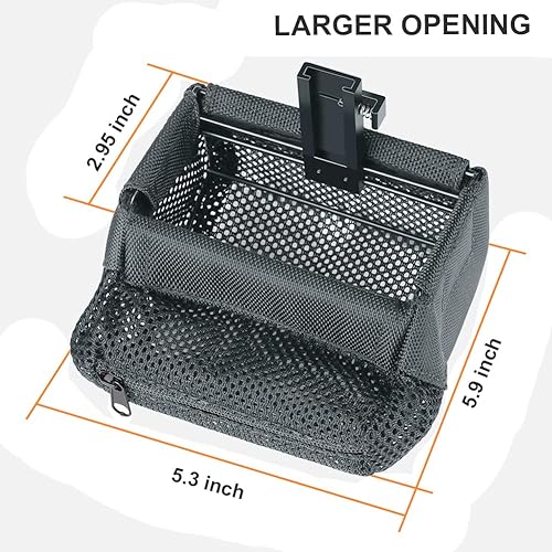 Vista 13 de Feyachi Heat Resistant Brass Catcher for AR Thickened Nylon Cartridge Casing Shell Catcher Net with Quick Release Zipper, 2 Picatinny Rail Mounts