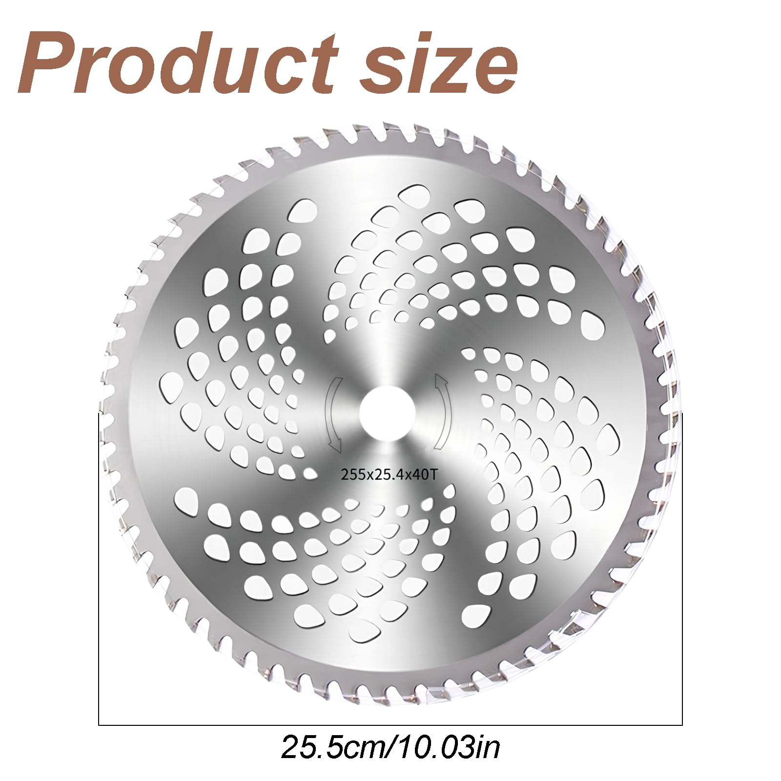 Motorsense Hartmetallkreissägeblatt, Freischneiderklinge, 255x25,4mm, geeignet für Rasenmäh- und Freischneidereinsätze