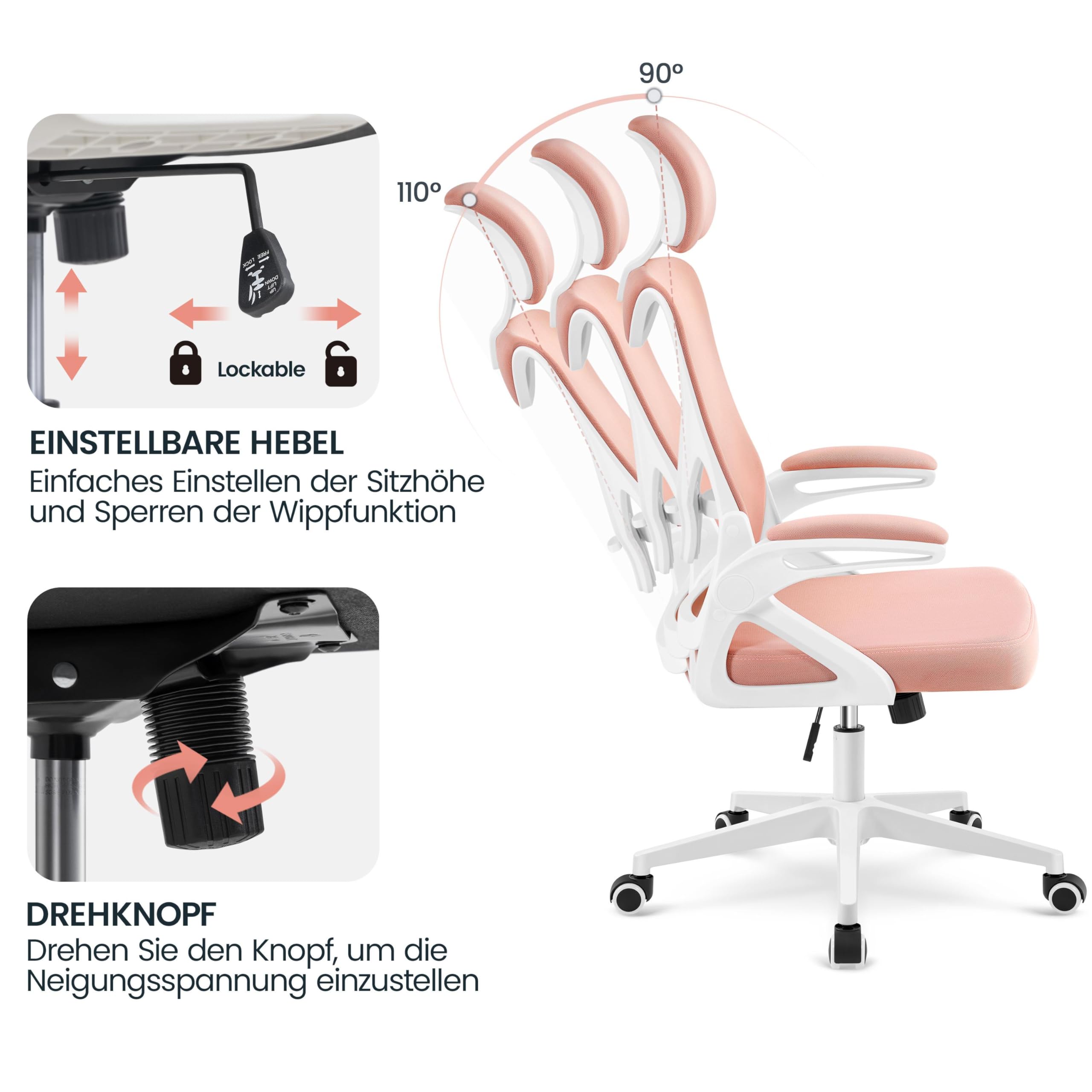 Yaheetech Bürostuhl Ergonomisch – Bild 7