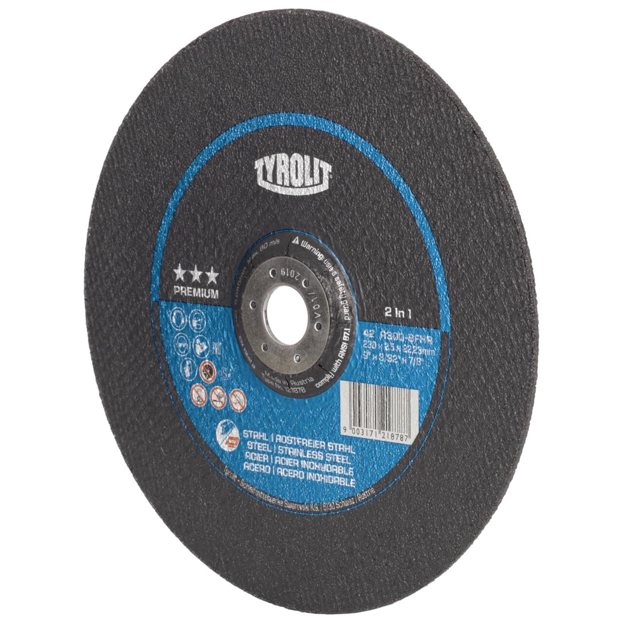 25x disco da taglio Tyrolit curvato 230x2,5x22,23 mm A30 PREMIUM acciaio/INOX