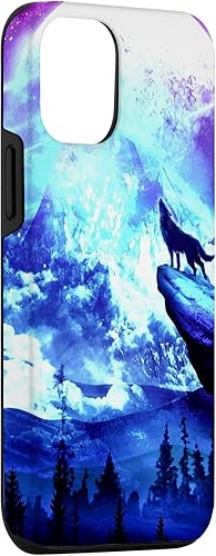 Miniatura 3 de Funda para iPhone 1212 Pro Wolf Mountain Pine Forest Moon Purple Galaxy