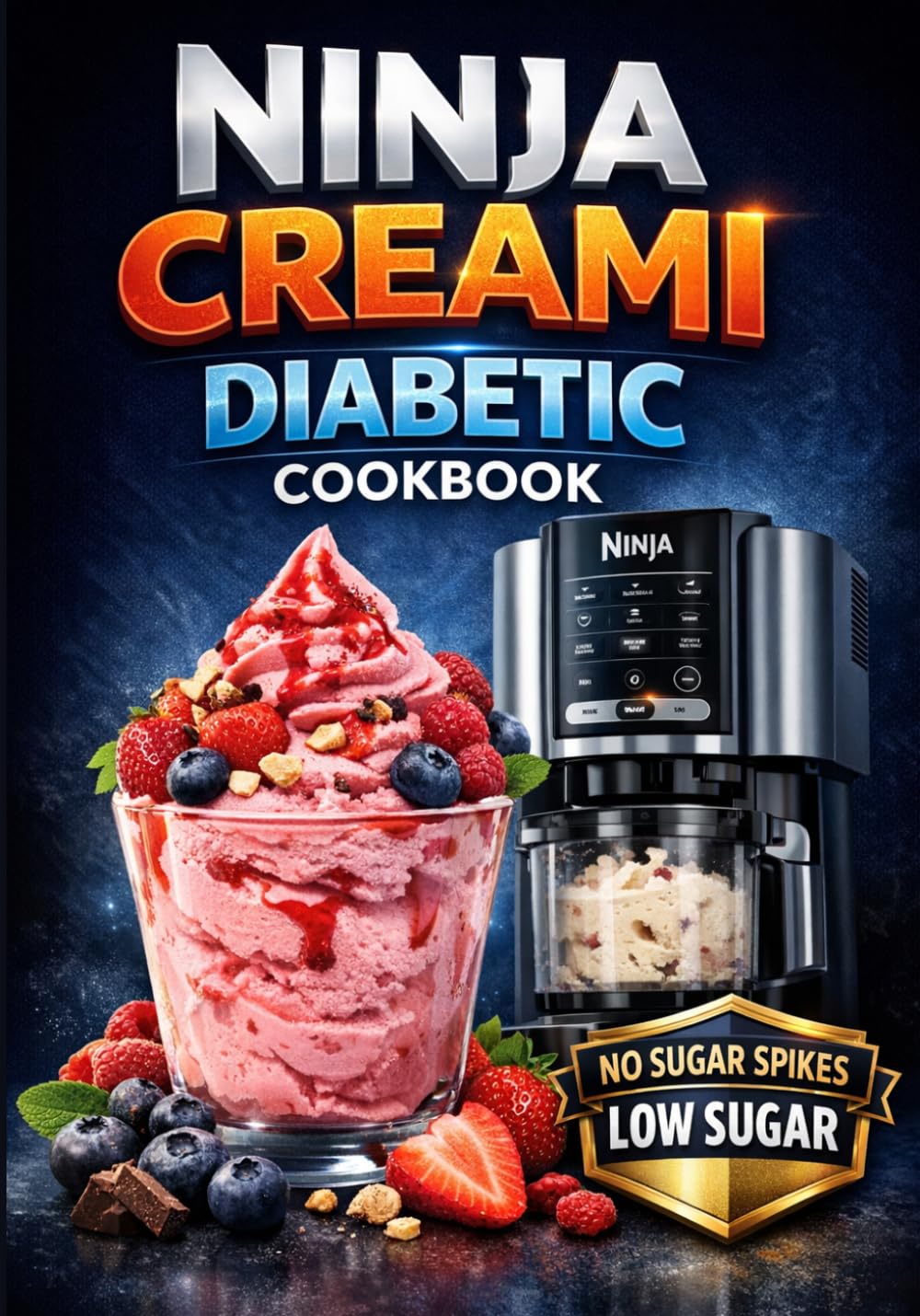 Ninja Creami Diabetic Cookbook: Low Sugar & High-Protein Ice Cream Recipes to Control Blood Sugar, Avoid Spikes and Enjoy Guilt-Free Frozen Desserts Every Day