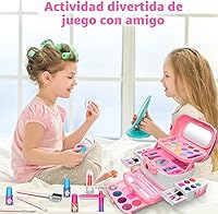 Vista 8 de Hollyhi Kit de Maquillaje de 58 Piezas para Niñas, Juguetes de Princesa, Set de Cosméticos Reales Lavables con Espejo, Sets de Maquillaje