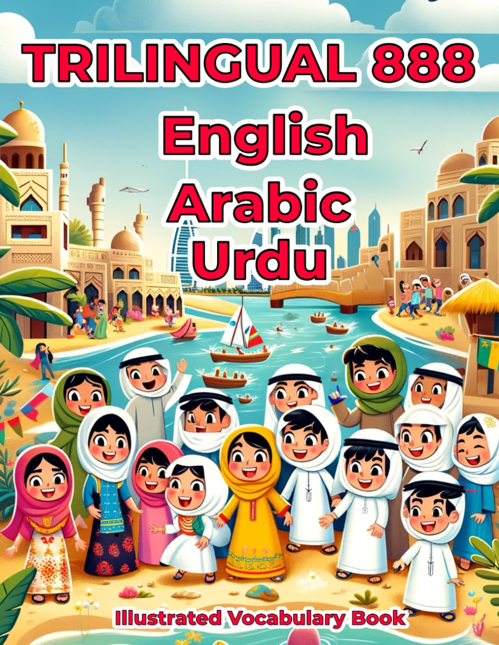 Trilingual 888 English Arabic Urdu Illustrated Vocabulary Book: Colorful Edition