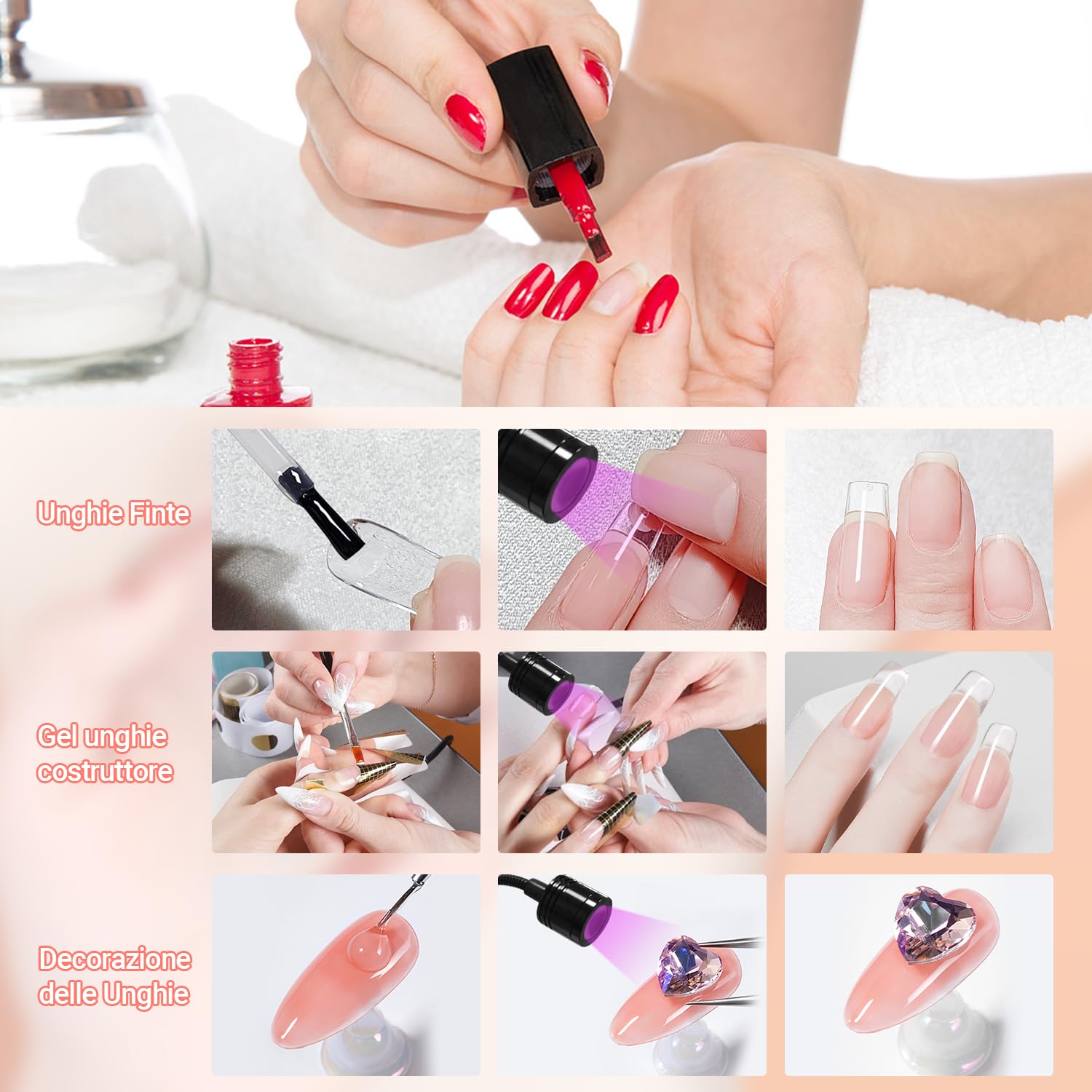Lampada Unghie LED UV Professionale,5W Lampada a LED UV per Manicure,Mini Lampada UV professionale per Asciugatura Unghie a Clip,Lampada UV per Colla,Unghie Finte,Gel Ricostruzione Unghie