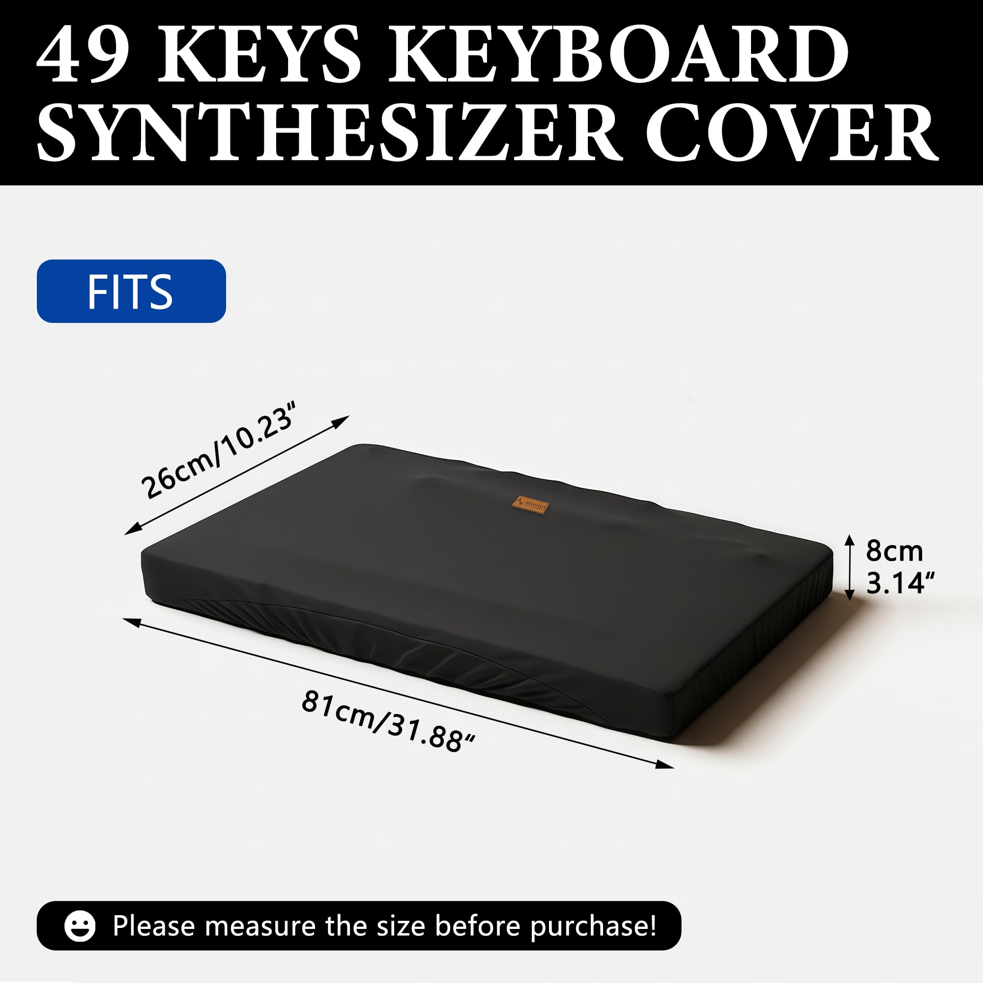 Musiin Staubschutz für Klaviertastatur mit 49 Tasten, kompatibel mit A-500PRO, NI A49, Nektar Panorama T4 49, M-Audio Oxygen 49, Premium Chinlon, kratz- und staubdicht, Soft-Touch- und passgenaues
