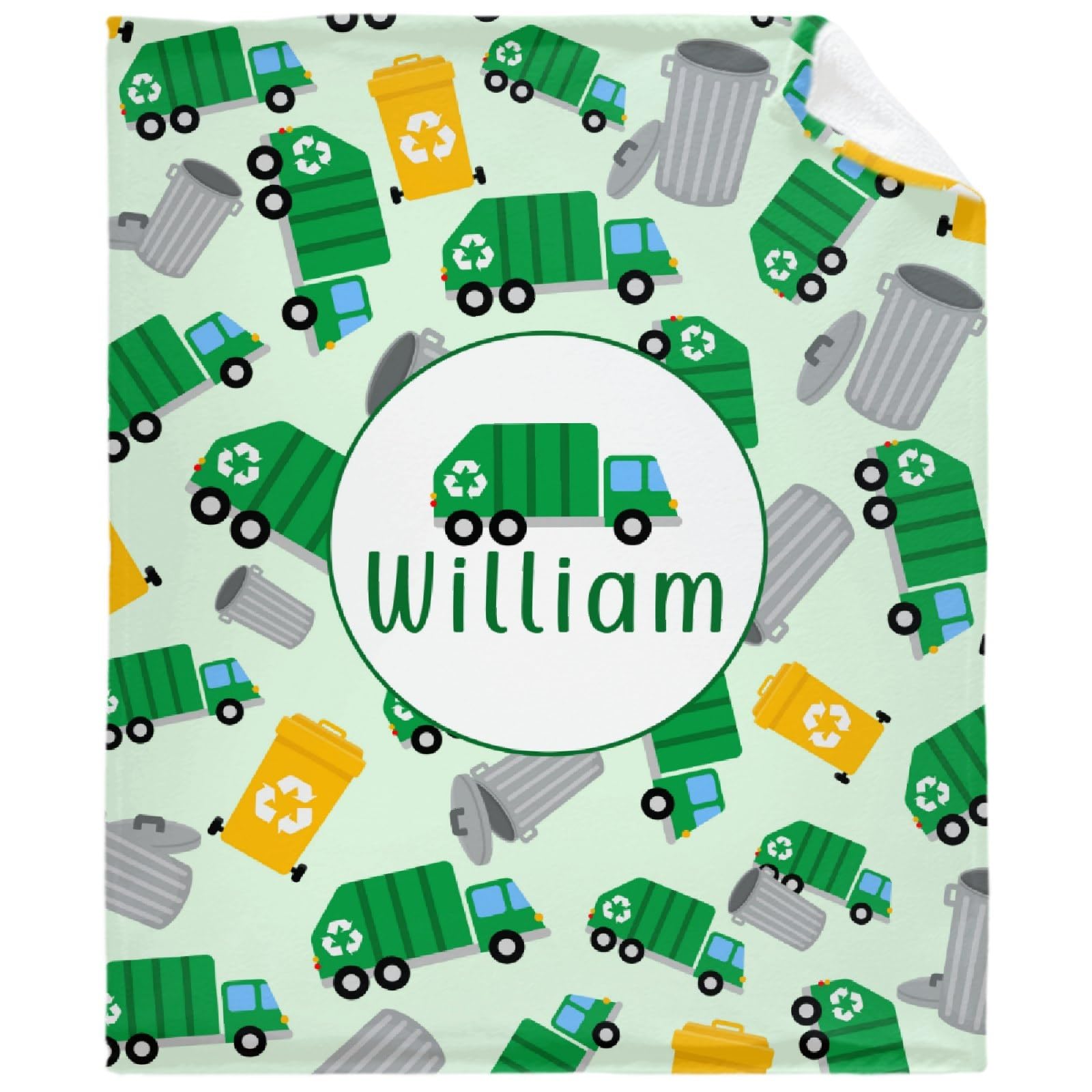 Custom Garbage Truck Blanket Personalized Gifts Super Soft Lightweight Flannel Blankets Throw for Kids, Adult, Suitable for Couch, Sofa, Bed, Camping, Travel All Seasons 60