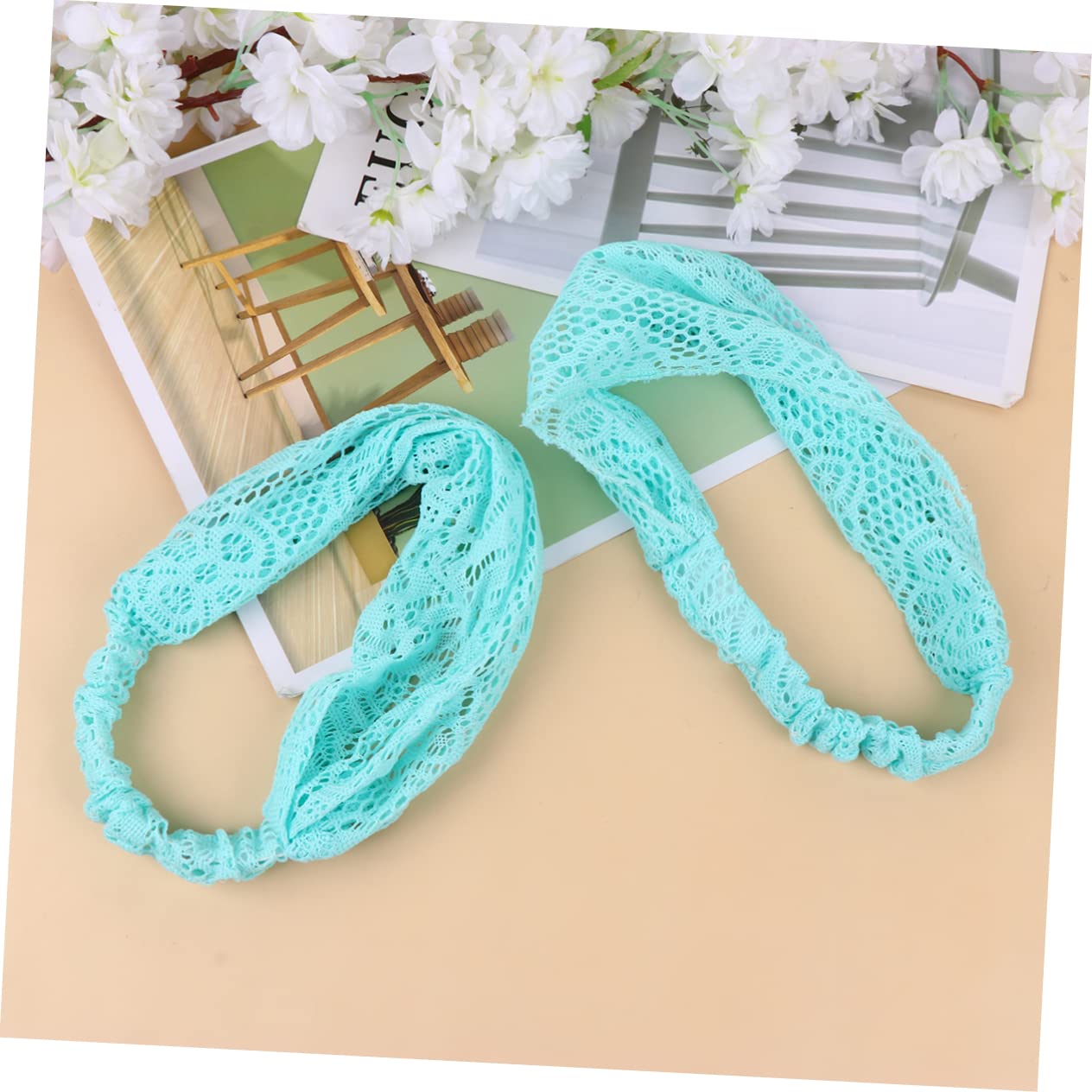 MAGICLULU 2 Set Di Fasce Larghe Per in Pizzo Floreale Elastiche Alla Moda Per Dettagli Da Donna E Bambina 2 Pezzi*2